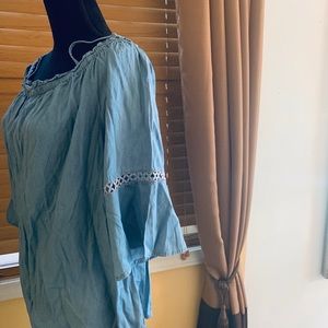 Off the should soft denim look 1X